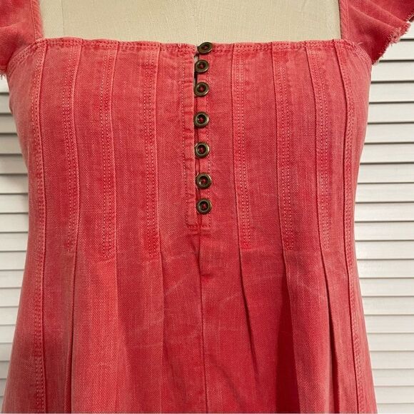 Anthropologie Pilcro Orange Flutter Sleeve Midi Dress Sz-S - Picture 3 of 10